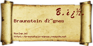 Braunstein Ágnes névjegykártya